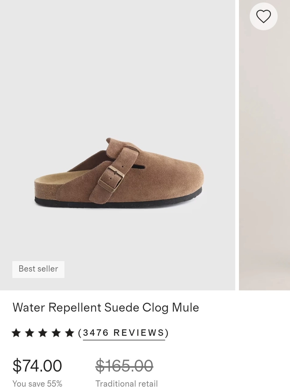 Quince Taupe Suede Adjustable Buckle Slide Mules - Picture 4 of 4